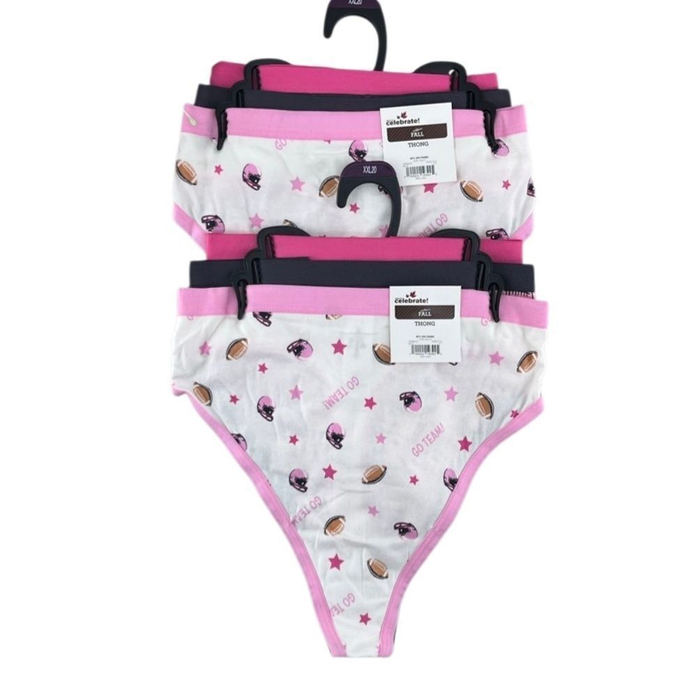 Thong Panties Underwear Cotton 2, 3-Packs Size XXL